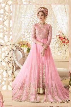 Pink Dress with detachable net skirt